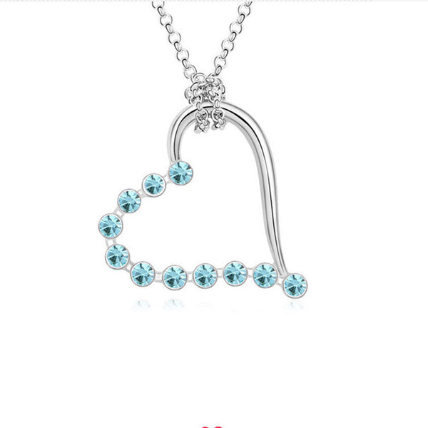 Heart Necklace with Rhinestone
