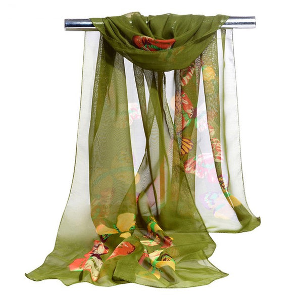 Chiffon Scarves - Butterflies Print