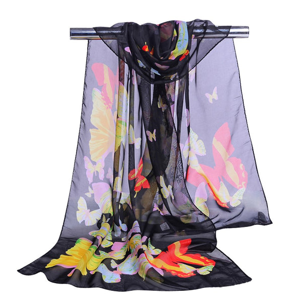 Chiffon Scarves - Butterflies Print