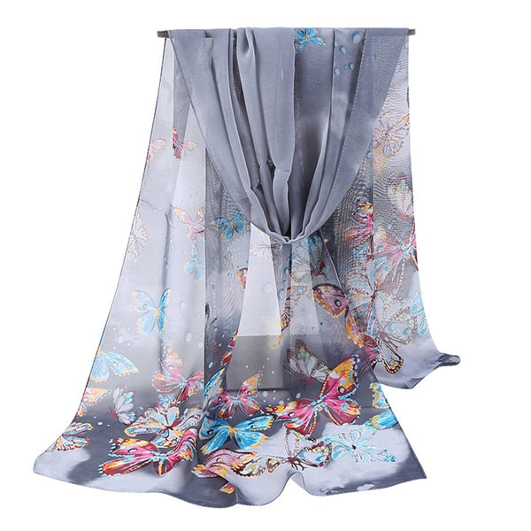 Chiffon Scarves - Butterflies Print