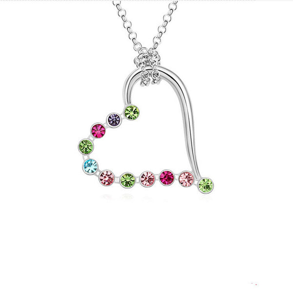Heart Necklace with Rhinestone