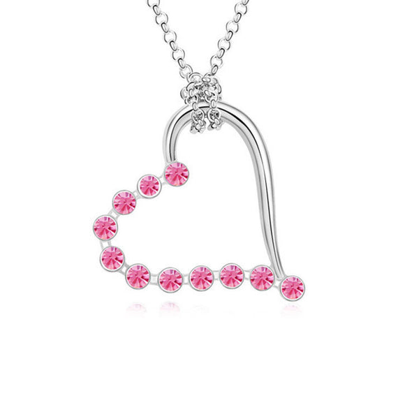 Heart Necklace with Rhinestone