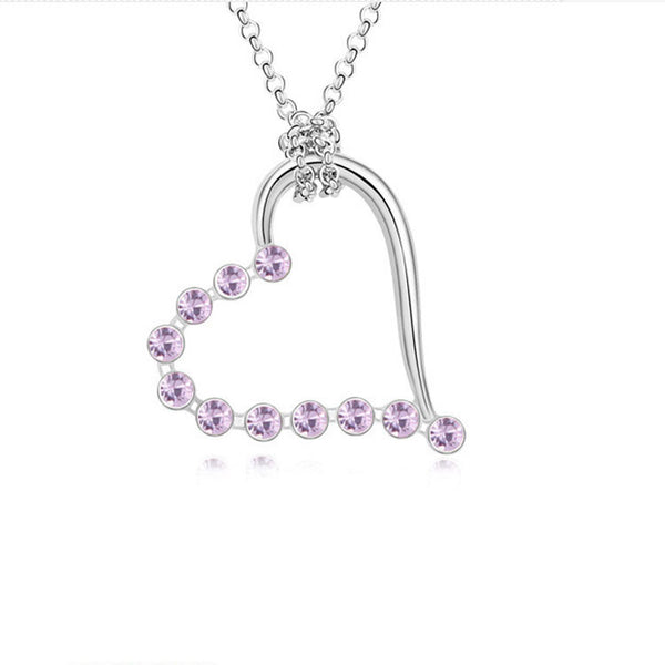 Heart Necklace with Rhinestone