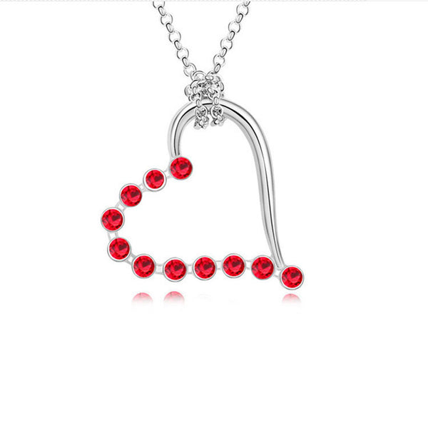 Heart Necklace with Rhinestone